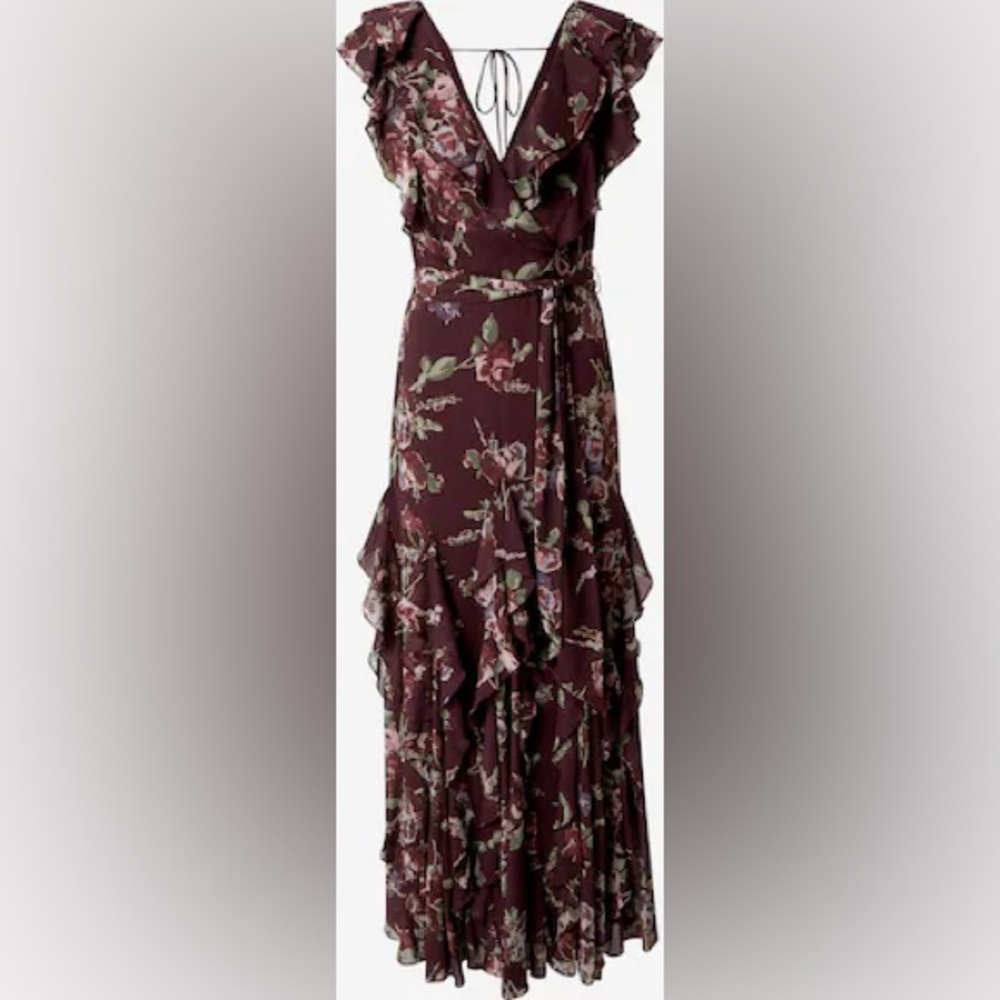 Lauren Ralph Lauren
Floral Ruffle Trim Georgette Gown